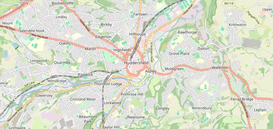 Map of the Huddersfield area we cover